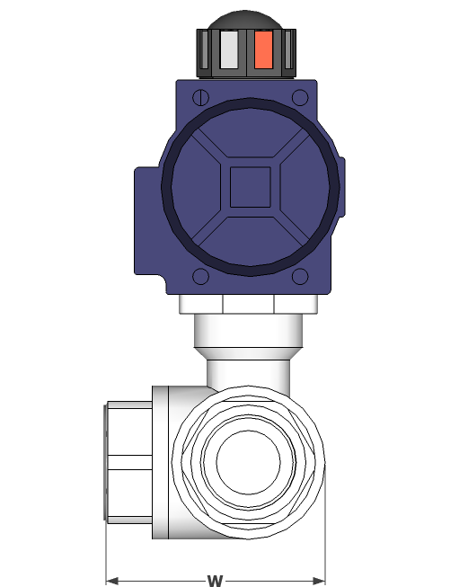 3 way Spring Return Nickel Plated Brass Ball Valve